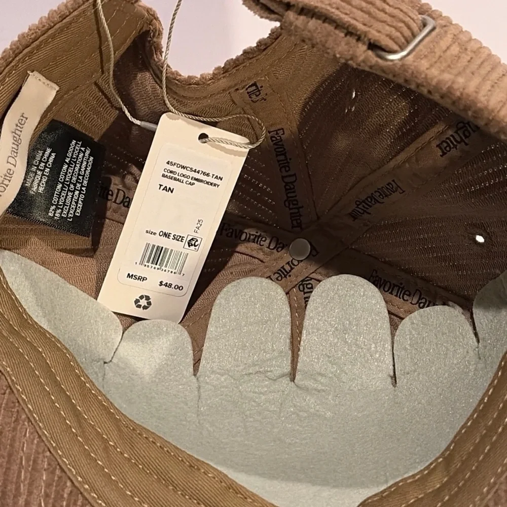 NWT Favorite Daughter Cord Baseball Hat Tan Corduroy Adjustable - Picture 4 of 5